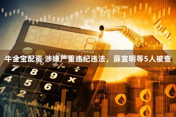 牛金宝配资 涉嫌严重违纪违法，薛宣明等5人被查