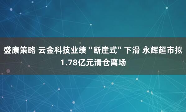 盛康策略 云金科技业绩“断崖式”下滑 永辉超市拟1.78亿元清仓离场